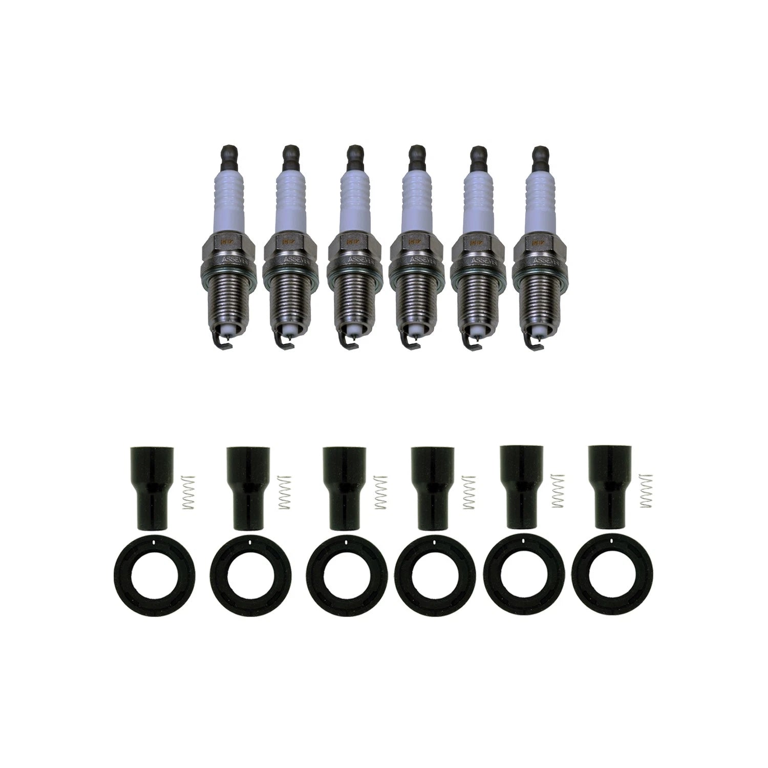 Set of 6 Denso Iridium Spark Plugs & NGK Coil Boot Kit for RX300, Camry, Sienna (1999–2006)