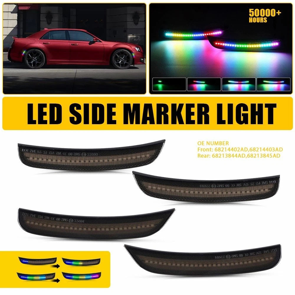 Dynamic Scan RGB LED Side Marker Light for Chrysler 300 300S 300C (2015–2023)