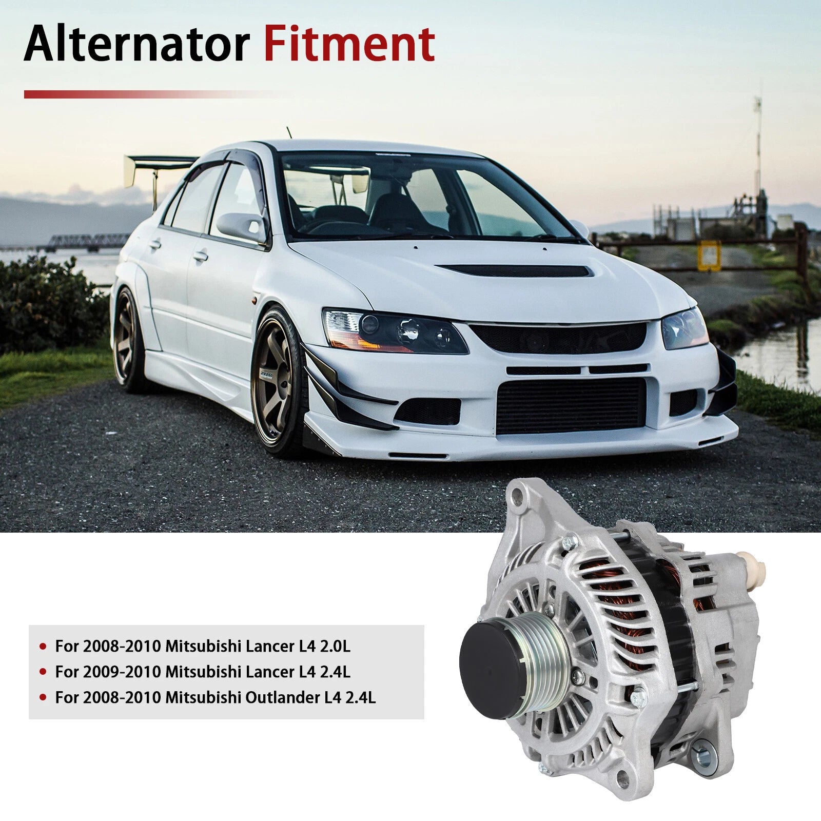 Alternator for Mitsubishi Lancer L4 2.4L (2009-2010)