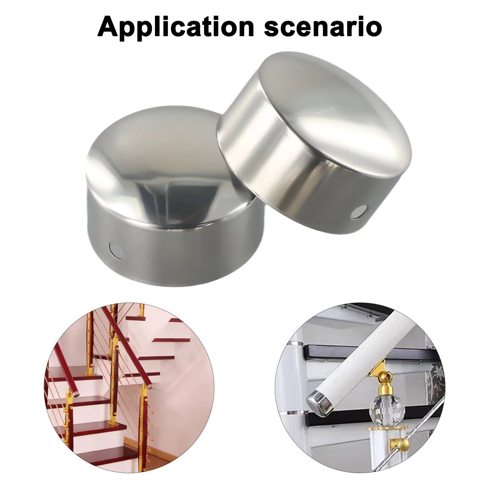 Set of 4 Round End Caps 45mm for Handrail Water Protection