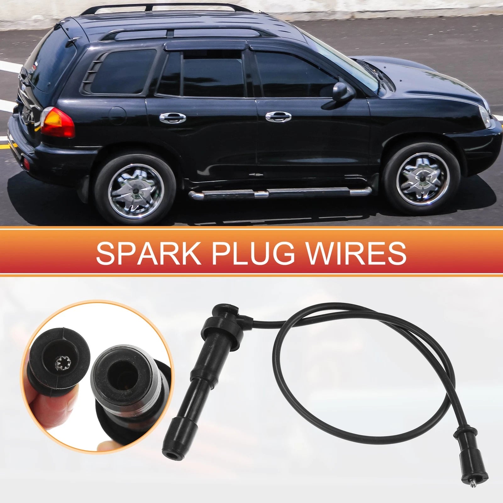 3X Spark Plug Wire Ignition Coil Cable No. 2750139A70 for Hyundai Santa Fe (2013–2018)