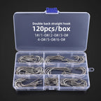 120 Long Shank Stainless Steel Fish Hooks for Sea and Freshwater Fishing