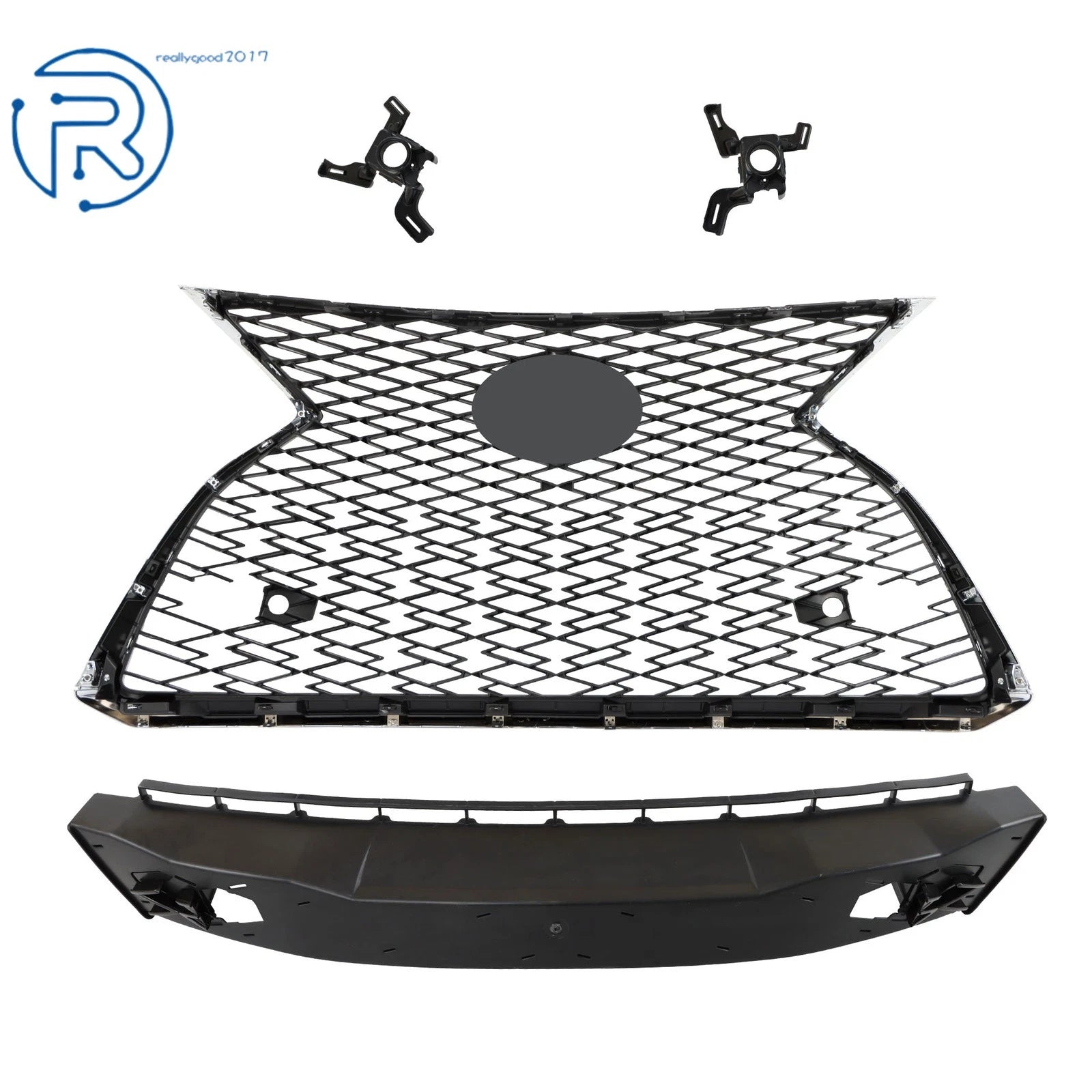 Front Upper Grill Assembly for Lexus RX350 RX450h (2020-2022) Chrome/Black