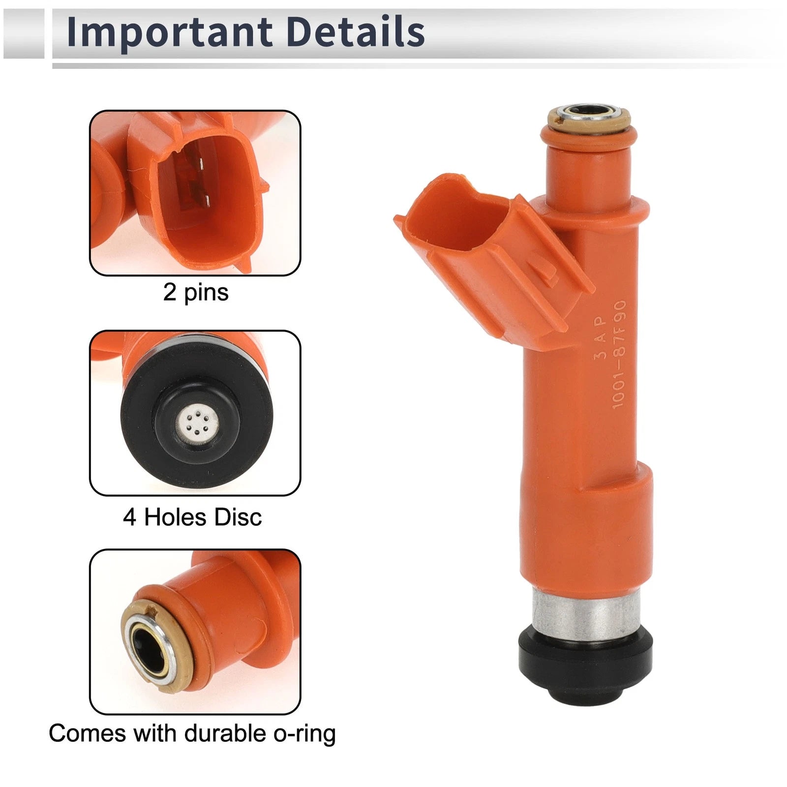 Fuel Injector for Toyota Corolla 1.8L (1998–2008) 1 Pcs Orange