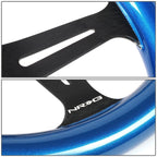 NRG Innovations ST-015BK-BL Steering Wheel for Universal Fit (35cm, 2" Deep Dish)
