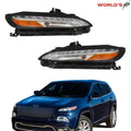Set of 2 Headlights for Jeep Cherokee (2014–2018) Halogen with LED DRL
