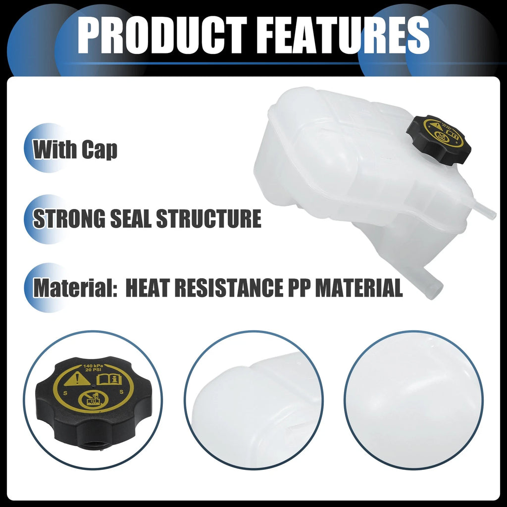 Set of 1 Coolant Expansion Overflow Tank w/ Cap No. 22950436 for Buick Regal (2011–2017)