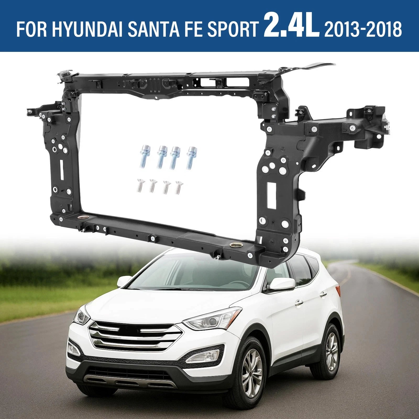 Radiator Support for Hyundai Santa Fe Sport 2.4L (2013–2018) HY1225176, 641014Z000