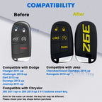 Silicone Remote Key Fob Shell Cover for Jeep Dodge Chrysler (2014-2025)