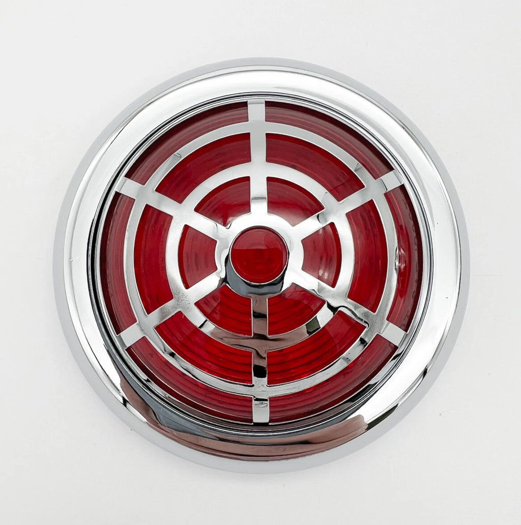 Round Flush Fit LED Tail Lights with Web Style for 1950 Pontiac Spider