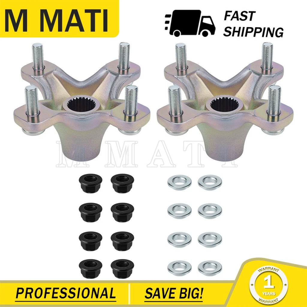Set of 2 Rear Wheel Hubs w/Flange Lug Nuts for Honda Sportrax 300 (1993–2008)