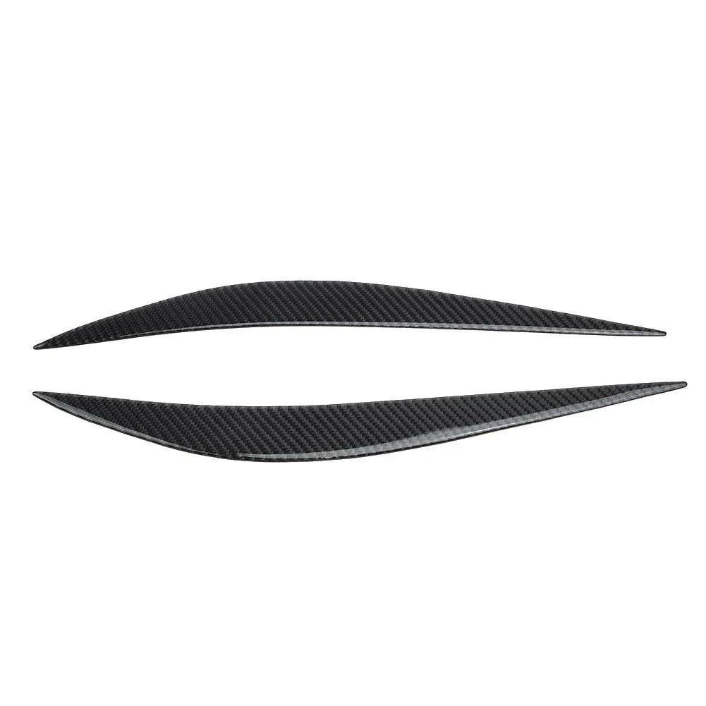 Vehicle Headlight Eye Lid Cover 2 x Carbon Fiber Black