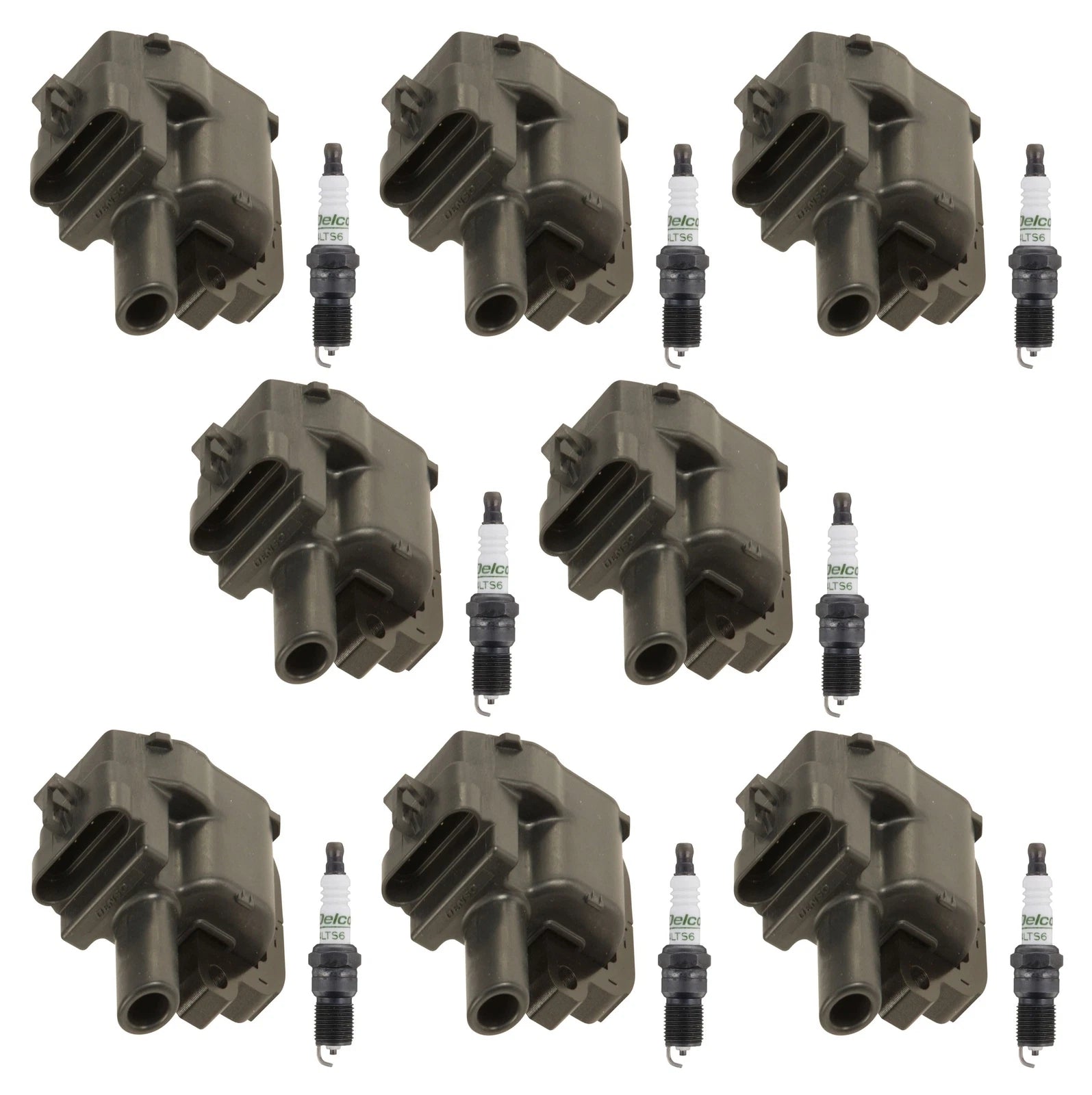 Set of 8 Ignition Coils & 8 .060" Spark Plugs for Chevy P30 (1975–1999)