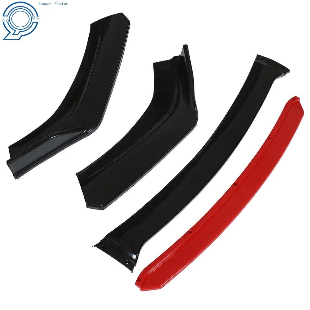Front Bumper Lip Spoiler for Universal Car (2 Layer, Red)