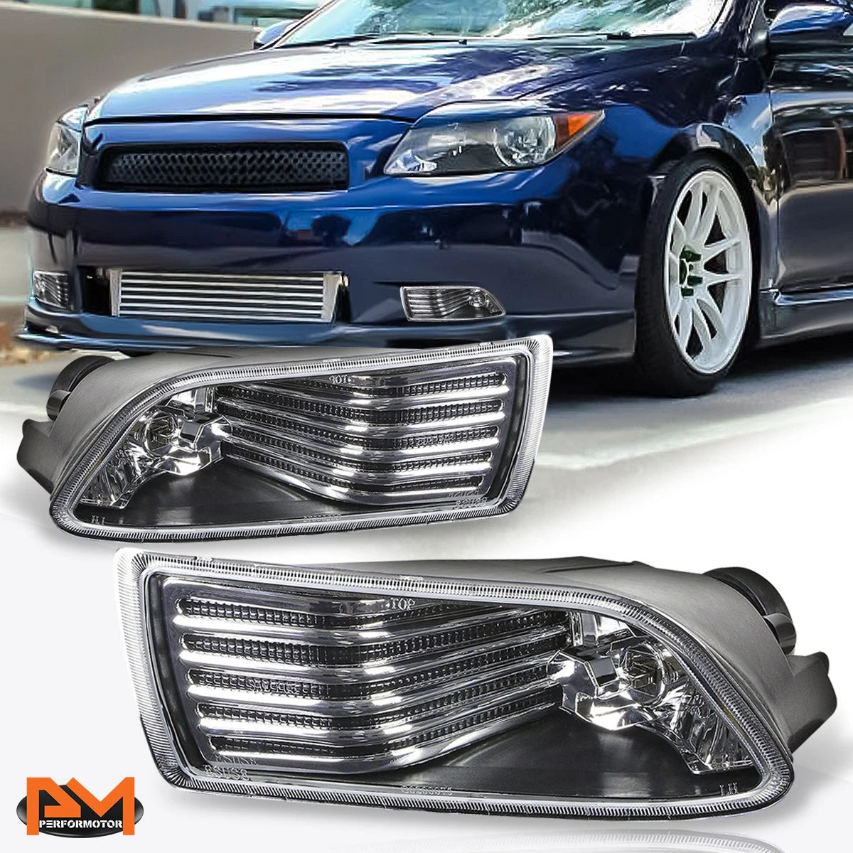 Set of 2 Fog Lights for Scion tC (2004–2010) Black Housing with Switch