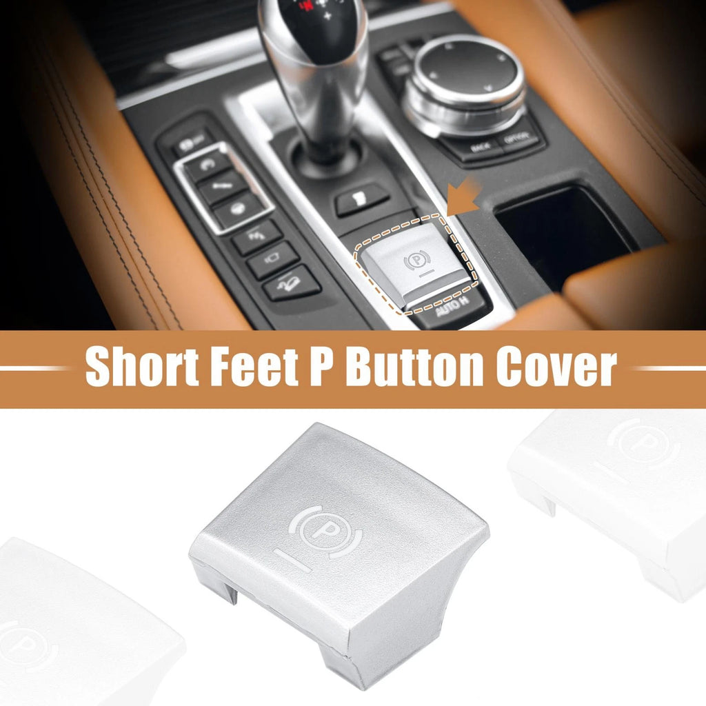 Short Feet P Button Cover for BMW F01 F02 F10 F12 F07 (2008–2017) 61319159997 Silver Tone