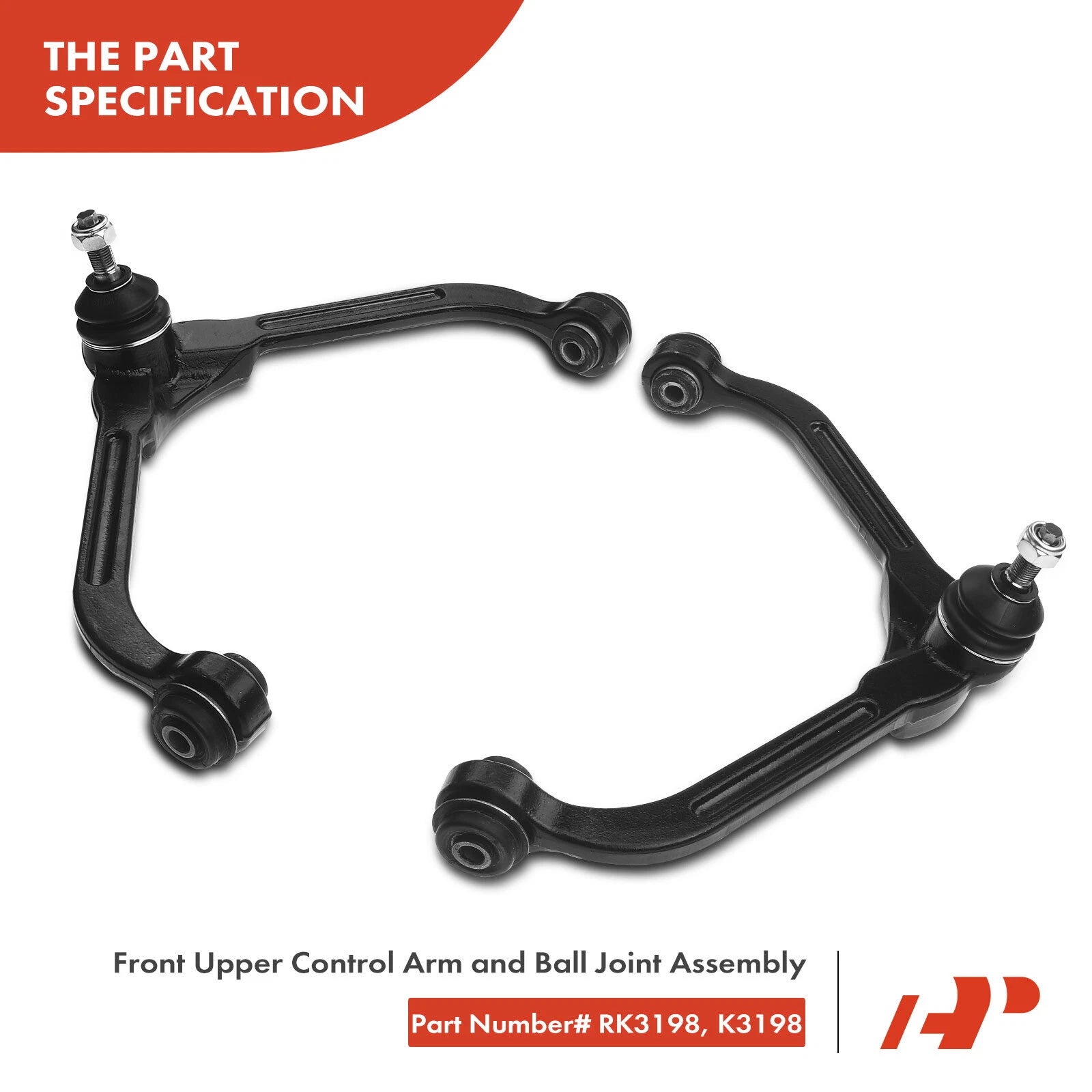 Set of 4 Front Upper Outer Control Arm Tie Rods for Jeep Liberty (2002-2007)