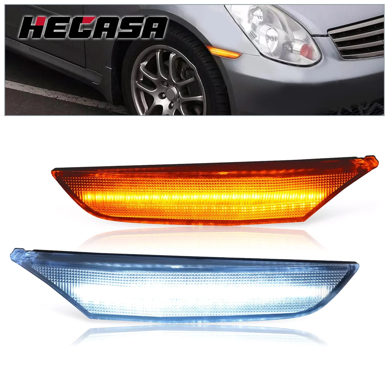 Set of 2 LED Side Marker Lights for Infiniti G35 (2003–2006) & Nissan Skyline (2001–2006)