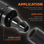 4AN to 1/4" Barb Straight Push Lock Hose End Fitting (2000PSI)