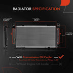 Radiator with Transmission Oil Cooler for Chevrolet Venture (2001–2005)