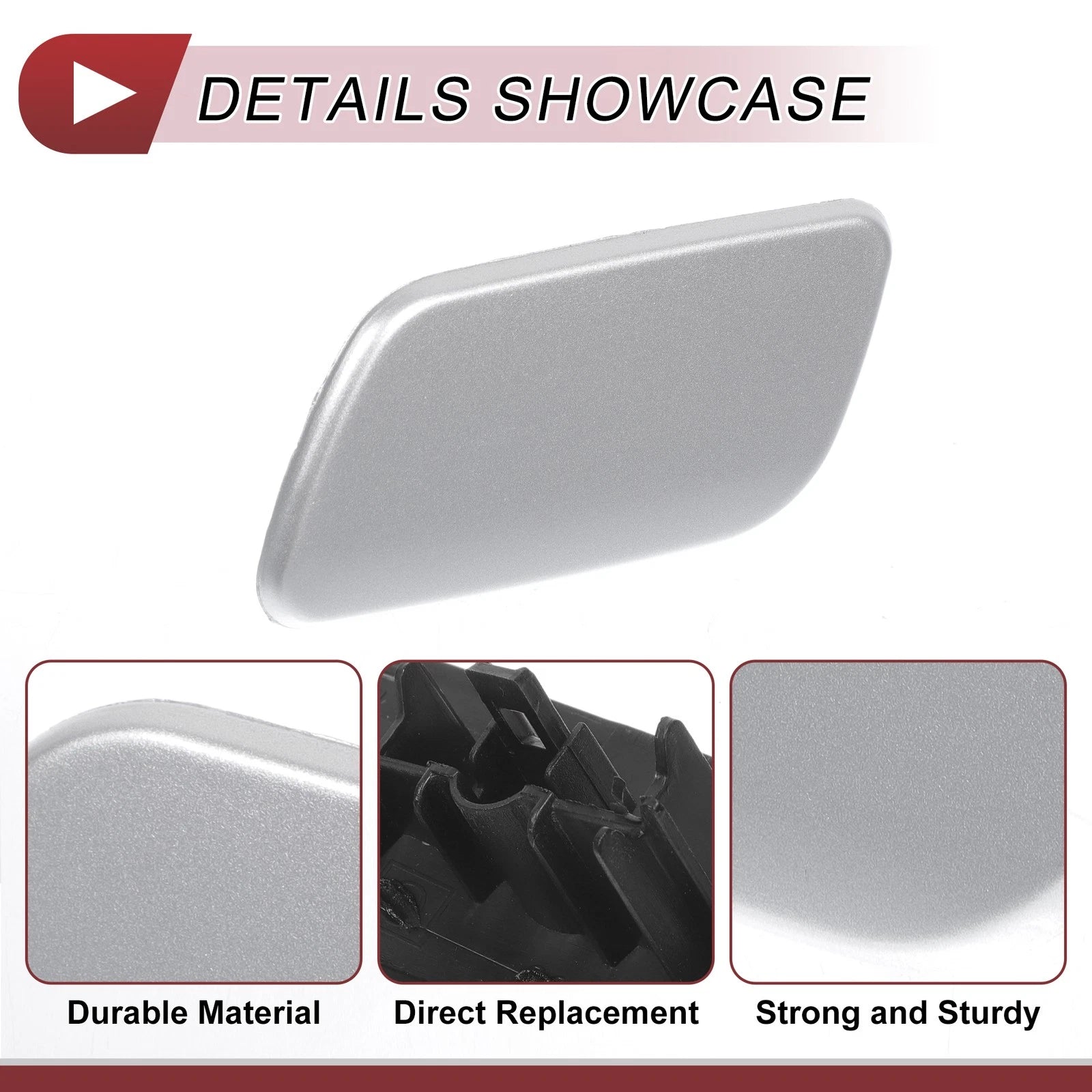 Front Left Washer Nozzle Cover Cap for Subaru Forester (2016–2018) Silver Tone