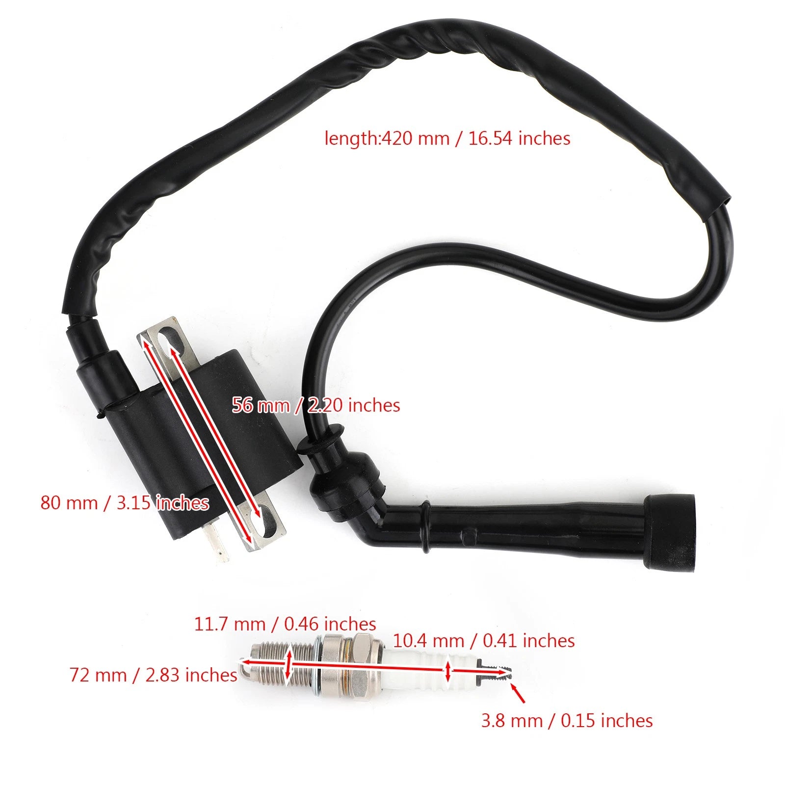 Ignition Coil Spark Plug for Yamaha Raptor 660R Grizzly 660 (2001–2006)