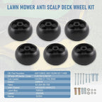 6PK Anti Scalp Deck Wheel Kits for John Deere (Fits Various Models)