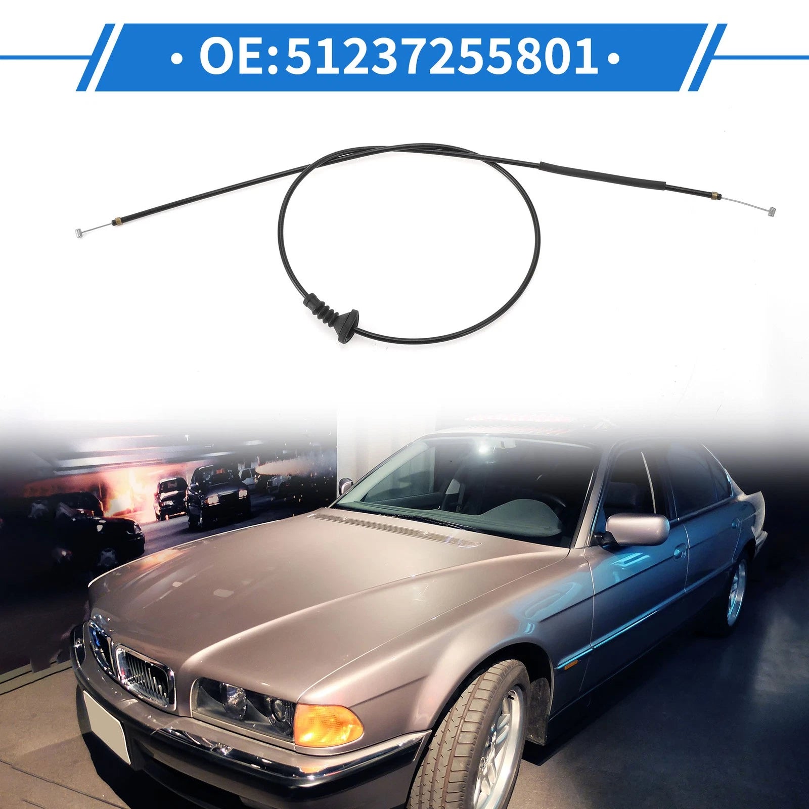 Hood Release Cable No. 51237255801 for BMW 740LI (2011–2015)