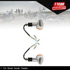 2X Turn Signal Blinker Light for Motorcycle (Amber Chrome)
