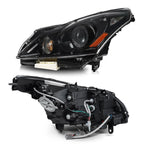 HID Headlight Pair for Infiniti G37 G25 Sedan (2010–2013) Black w/o AFS