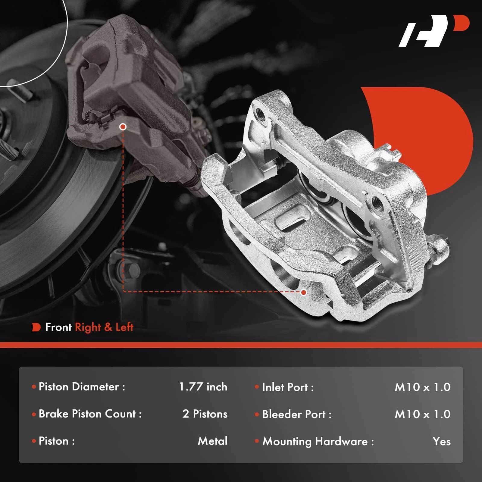 Set of 4 Disc Brake Calipers w/ Bracket for Infiniti QX50 EX35 (2013–2020)