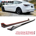Side Skirts Extension for Tesla Model 3 (2017–2023) Glossy Black