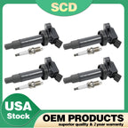 Set of 4 Ignition Coils & Spark Plugs for Toyota Corolla Matrix Pontiac Vibe