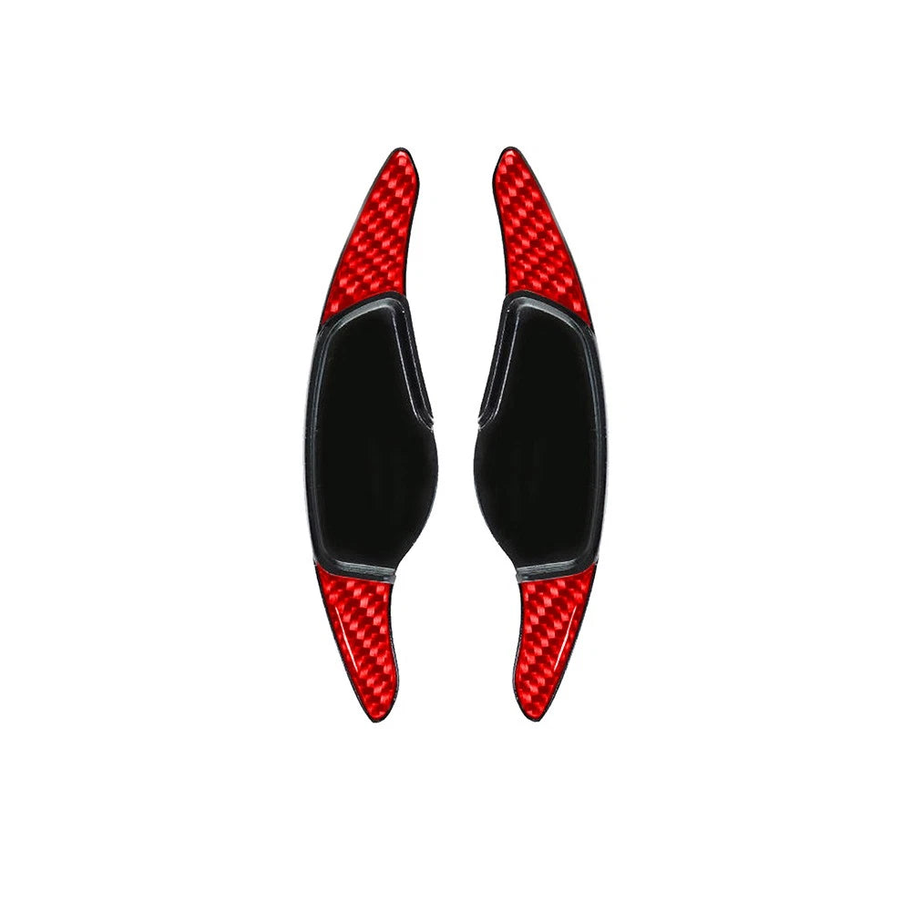 Steering Wheel Shift Paddle Extensions for BMW 1 2 3 4 5 6 7 Series (Carbon Red)