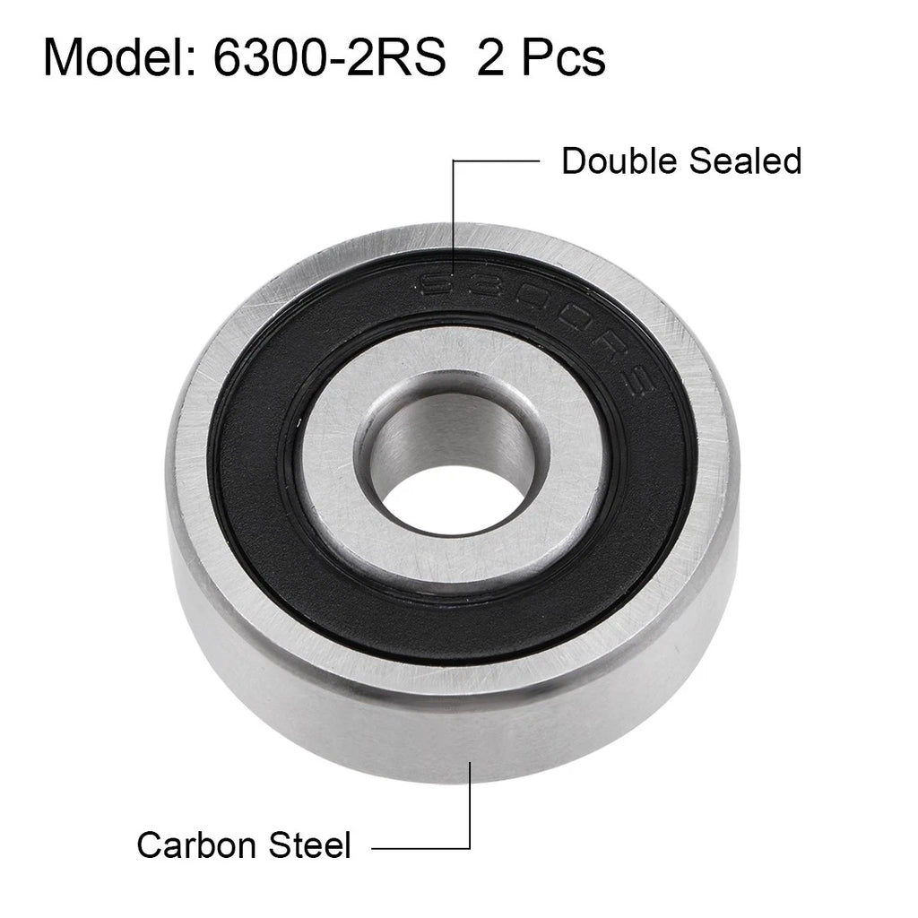 Set of 4 Deep Groove Ball Bearings 6300-2RS for Various Models (10x35x11mm)