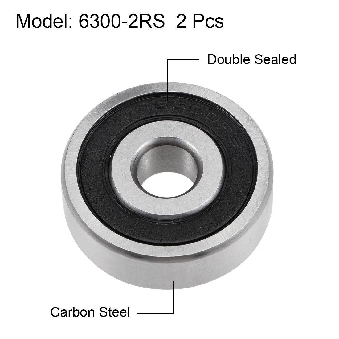Set of 4 Deep Groove Ball Bearings 6300-2RS for Various Models (10x35x11mm)