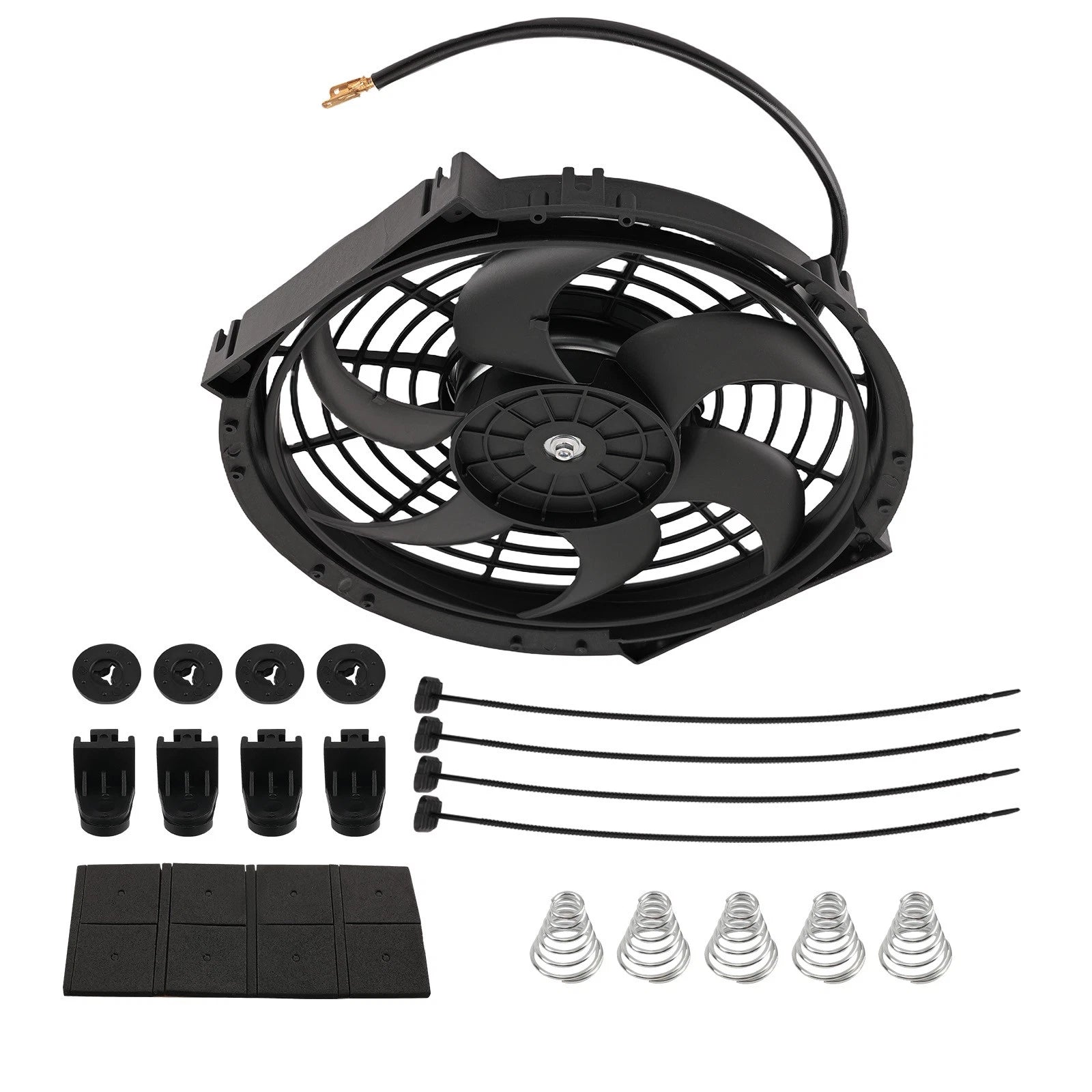 10" Electric Cooling Fan 2400RPM Push Pull for Universal Radiator System Black