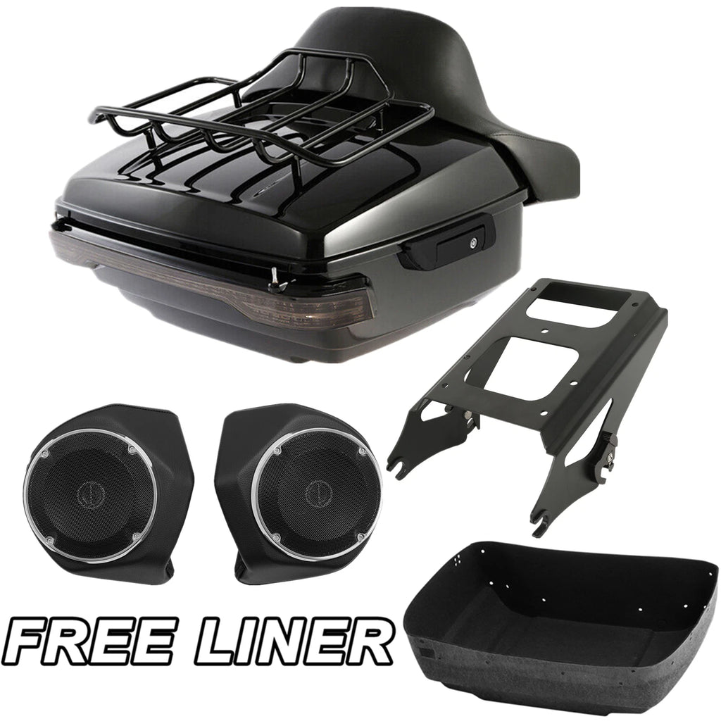 Trunk Pad Mount Rack Light Speakers for Harley Touring Glide (2009–2013)