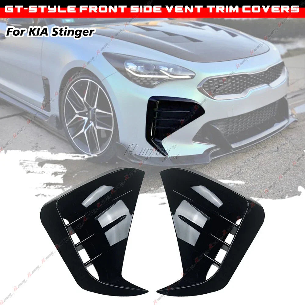 Front Bumper Side Vent Grill Blade Trim Cover for KIA Stinger (2017-2023)
