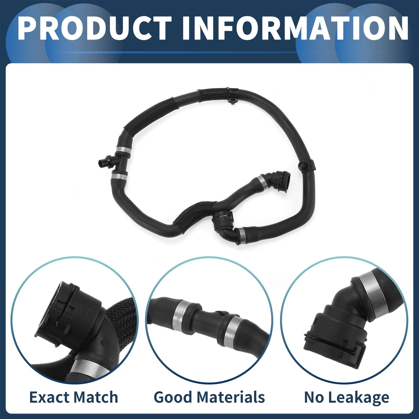 Radiator Hose for BMW X3 (2018–2019), X4 (2019) 2.0L L4 No. 17127535542 Rubber