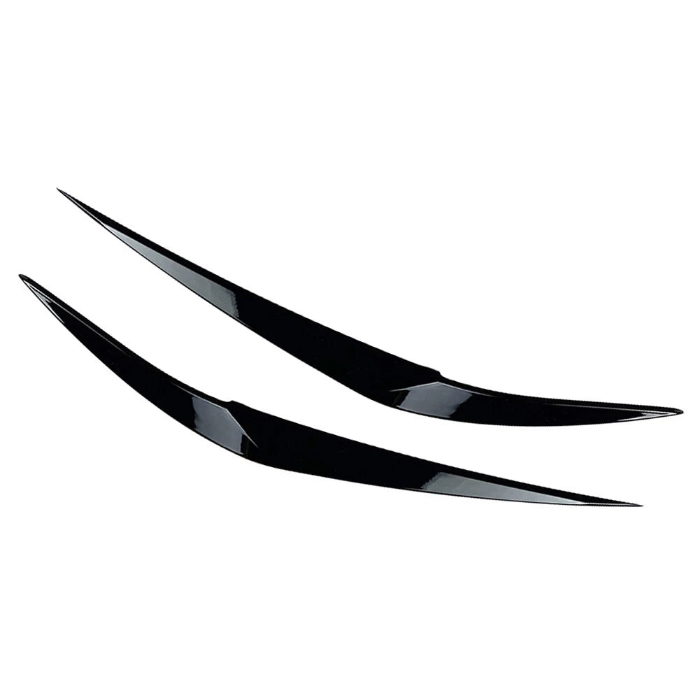 2 Pcs Glossy Black ABS Headlight Eyebrow Eyelid Trim for BMW X1 (2016–2020)