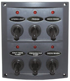 6 Switch Panel with Red LED Indicators for Marine (RWB2092)