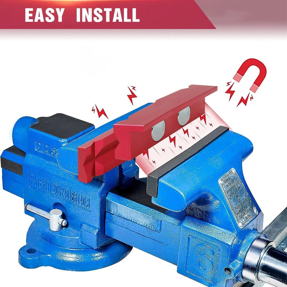 4" Aluminum Vise Jaw Inserts for AN Fittings with Magnetic Adapter