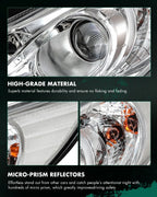 2X Headlight Assembly for Hyundai Sonata (2011–2014) Chrome