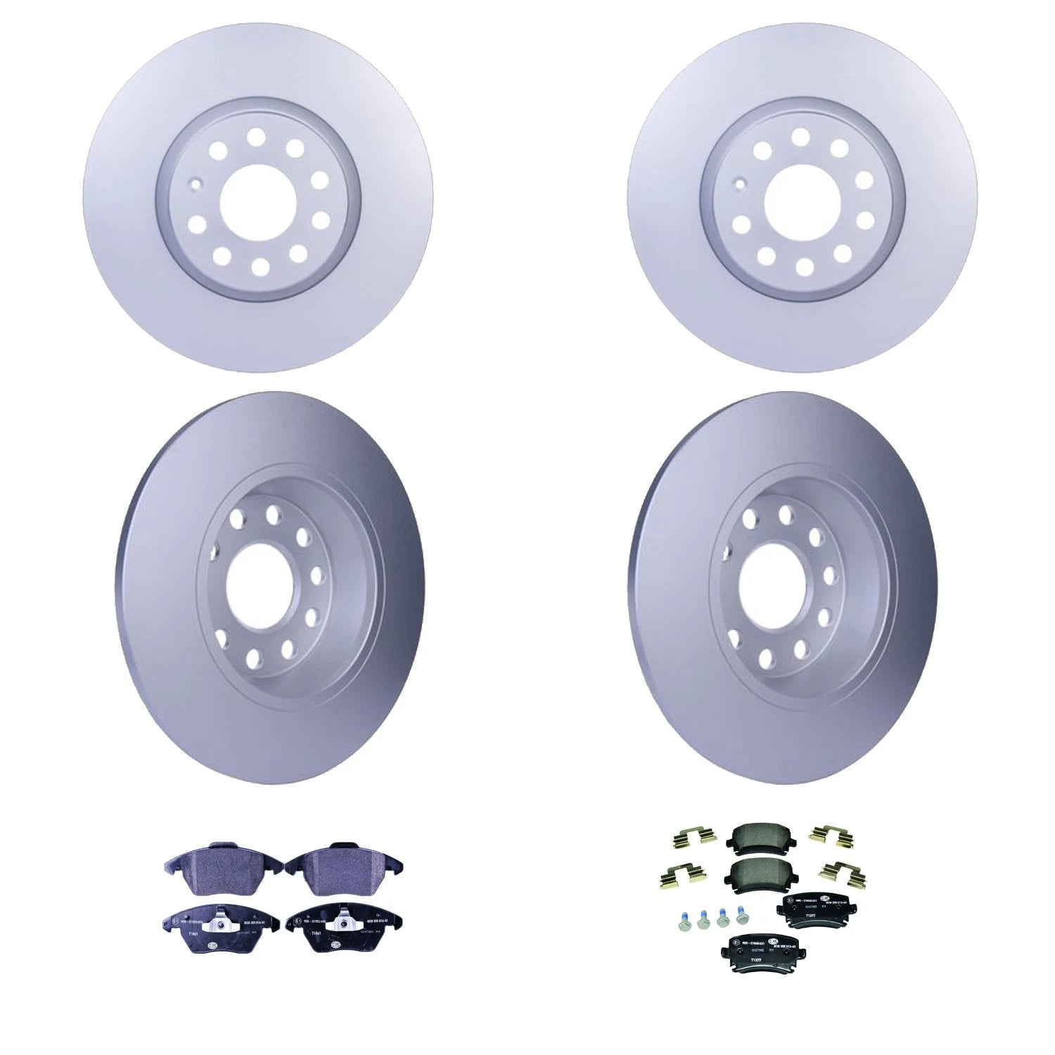 Hella Front & Rear Low-Met Disc Brake Pad Kit for Audi A3 (2006–2013)