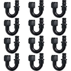180° Push-On Lock Hose Fitting Adapter for 10AN (12-Pack) (Oil/Fuel)
