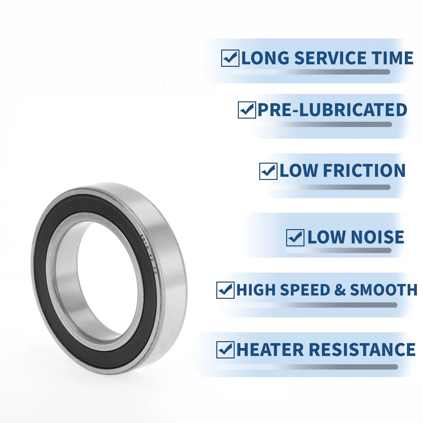 Deep Groove Ball Bearing 6010VV for Scooter Skateboard (50x80x16mm)