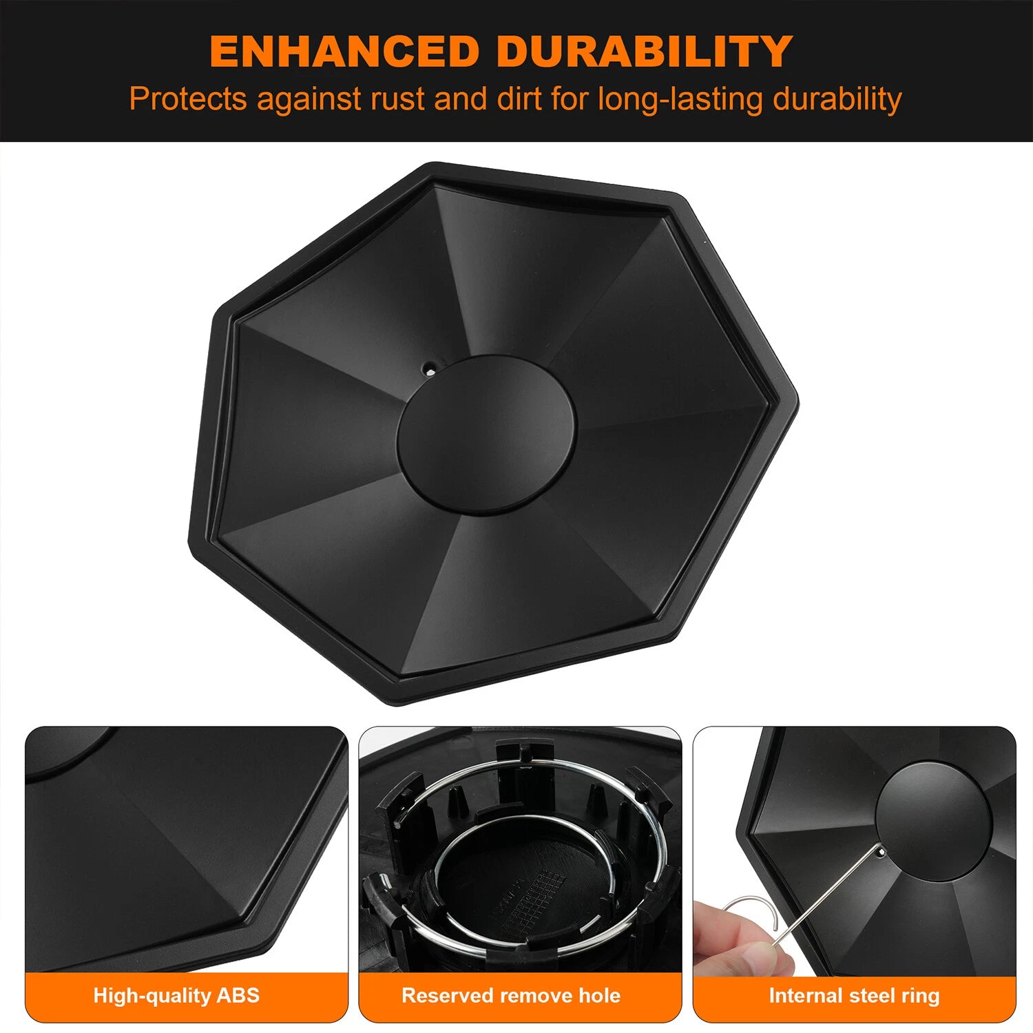 Set of 4 Wheel Hub Center ABS Caps for Tesla Cybertruck (2023–2024)