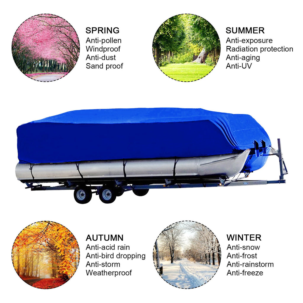 24ft Heavy Duty Waterproof Tri-Hull Boat Cover for Runabout