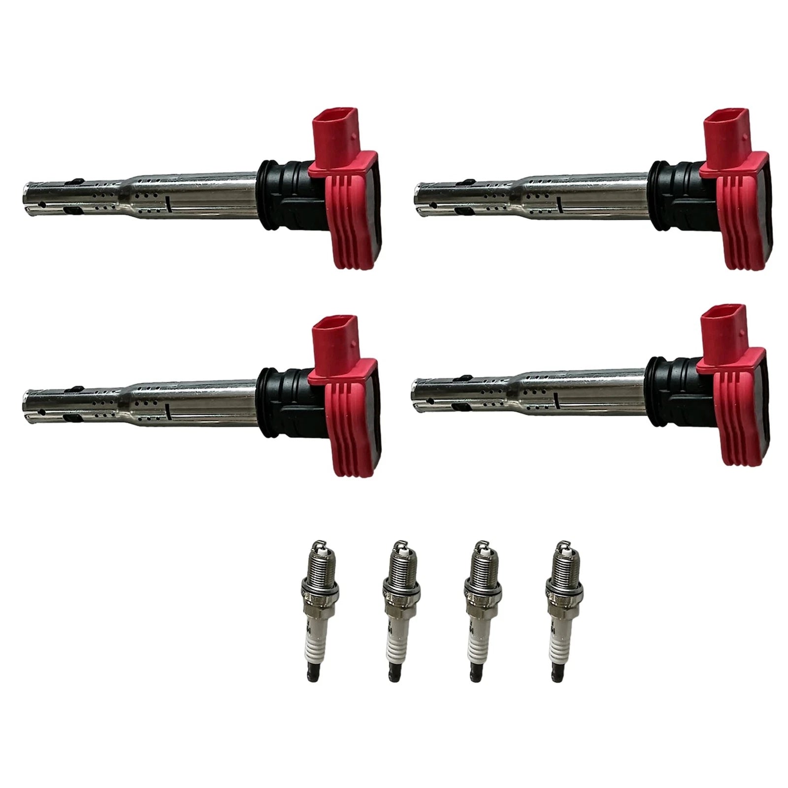 Set of 4 Ignition Coils & Iridium Spark Plugs for Audi A4 A5 Q7